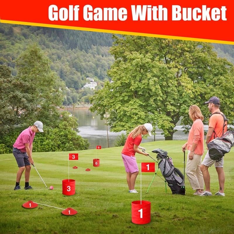 LHPY 9 Holes Backyard Outdoor Golf Games with 2 Adjustable Clubs and 9 LED Light, Lawn Golf Game for Adults to Practice for Camping,Party,Backyard,Beach ﻿ - Image 3